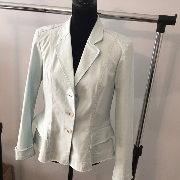 Minty fitted jacket w horn-look buttons. Sundance - Picture 1 of 9